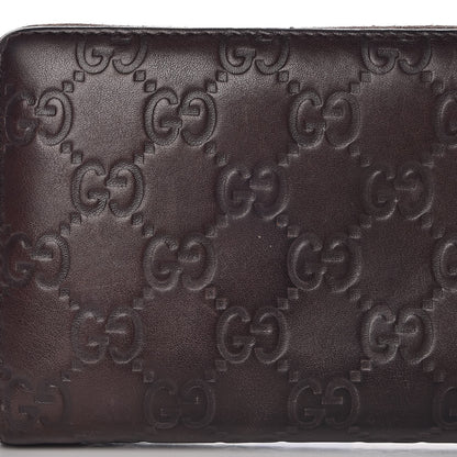 Gucci Guccissima Margaux Calfskin Metal Bar Zip Around Wallet Chocolate 9 of 11