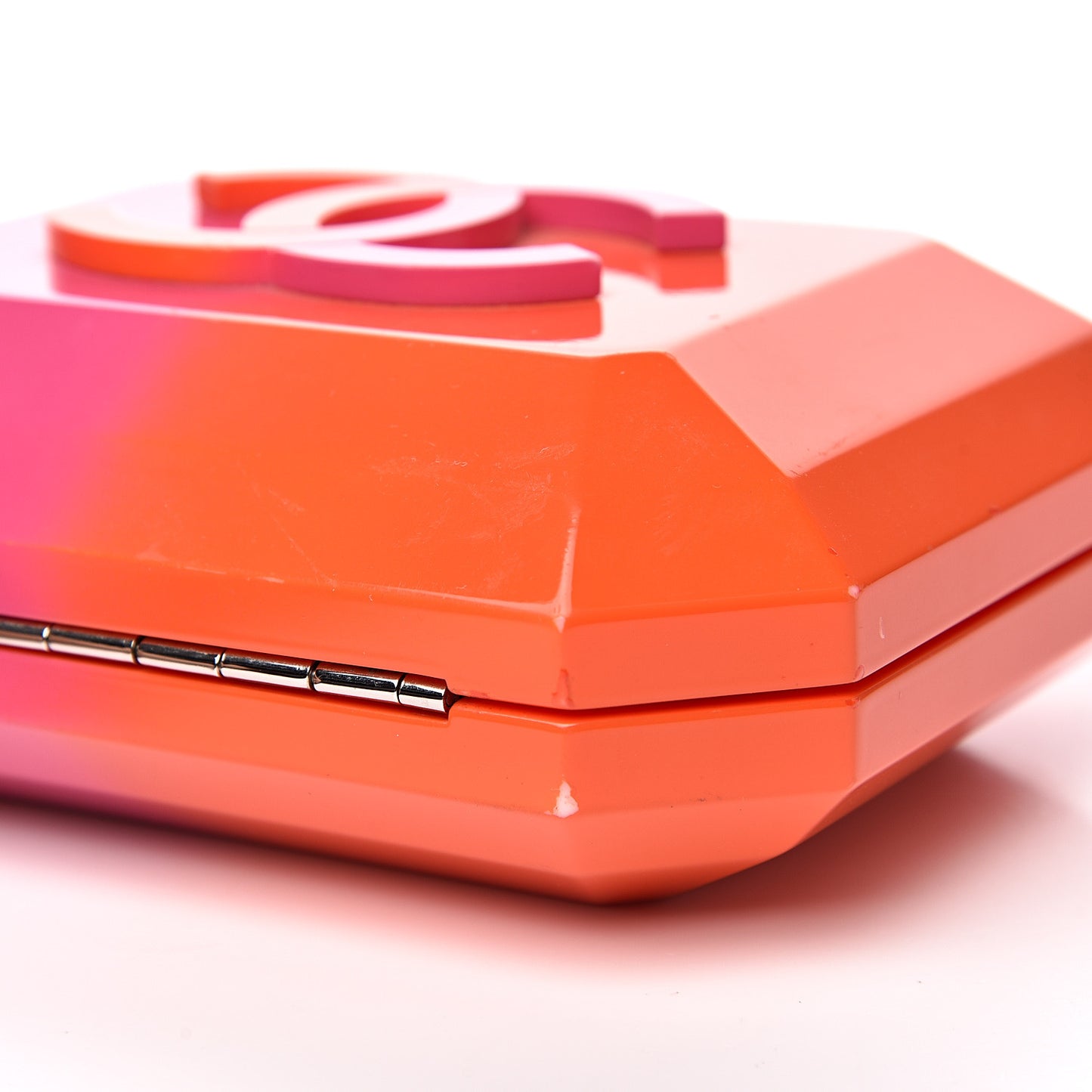 Faded Plexiglass CC Boy Brick Clutch Pink Orange