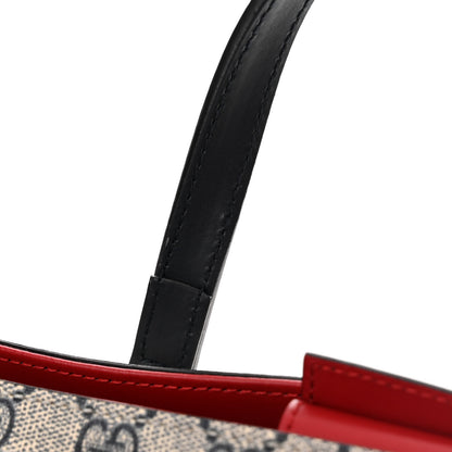 Gucci Soft GG Supreme Monogram Medium Crossbody Tote Beige Black Red 12 of 12