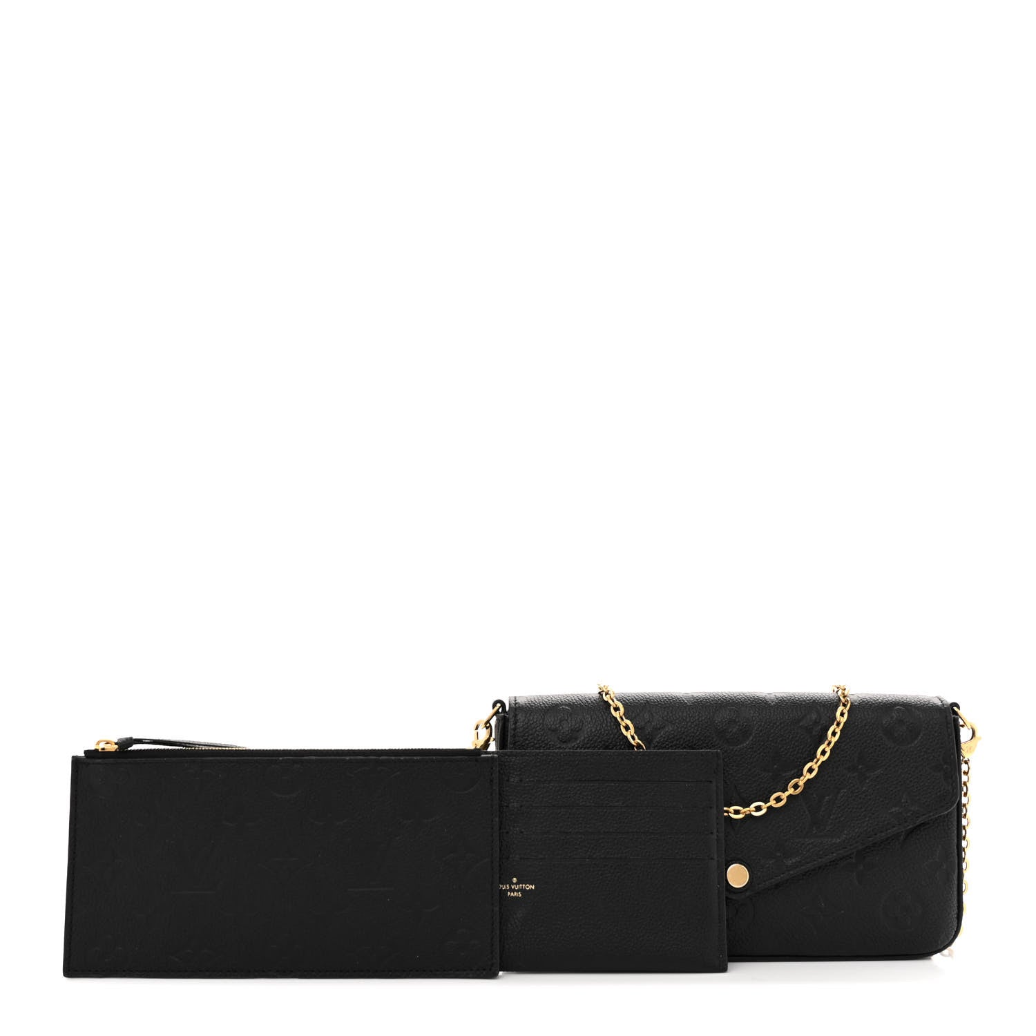 Louis Vuitton Empreinte Pochette Felicie Chain Wallet Black 3 of 10