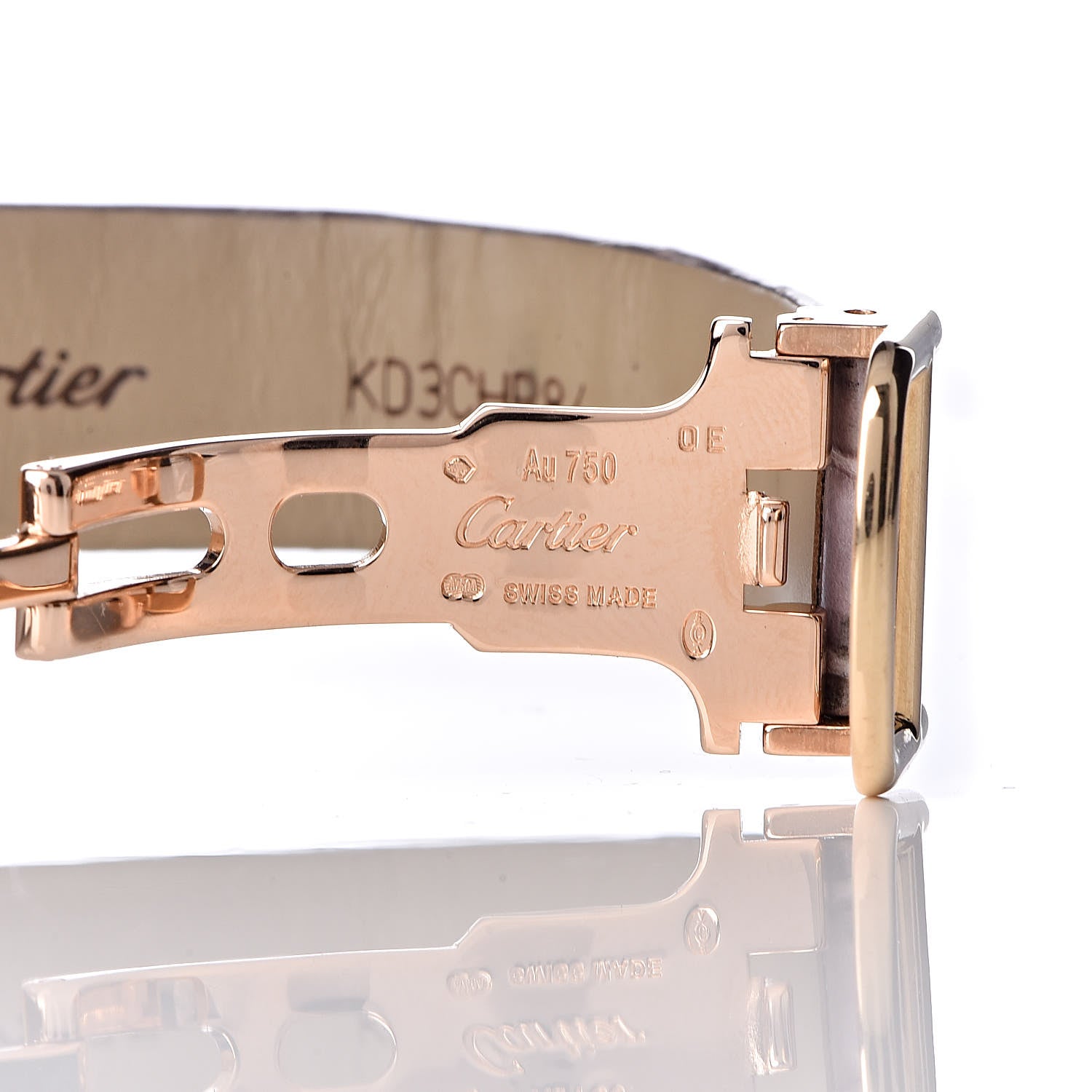 Cartier 18K Yellow Gold Alligator Diamond Bezel 27mm Captive De Cartier Quartz Watch Grey 6 of 8