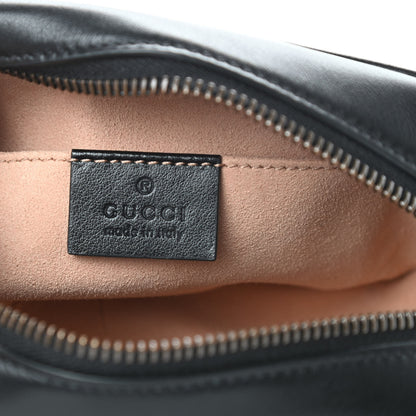 Gucci Calfskin Matelasse Mini GG Marmont Chain Shoulder Bag Black 6 of 12