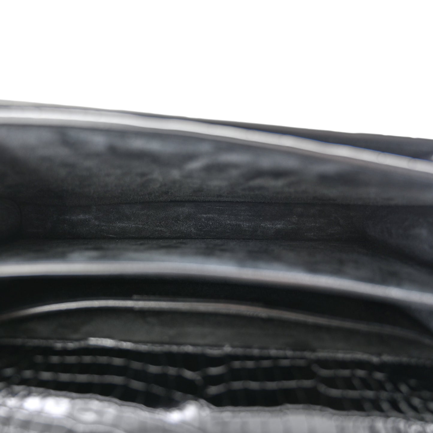 Calfskin Crocodile Embossed Medium Monogram Sunset Black