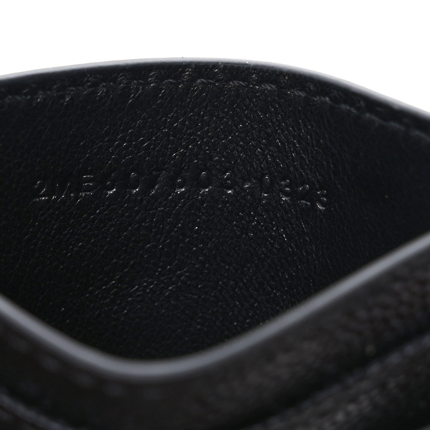Saint Laurent Grain De Poudre Matelasse Chevron Monogram Credit Card Case Black 7 of 7