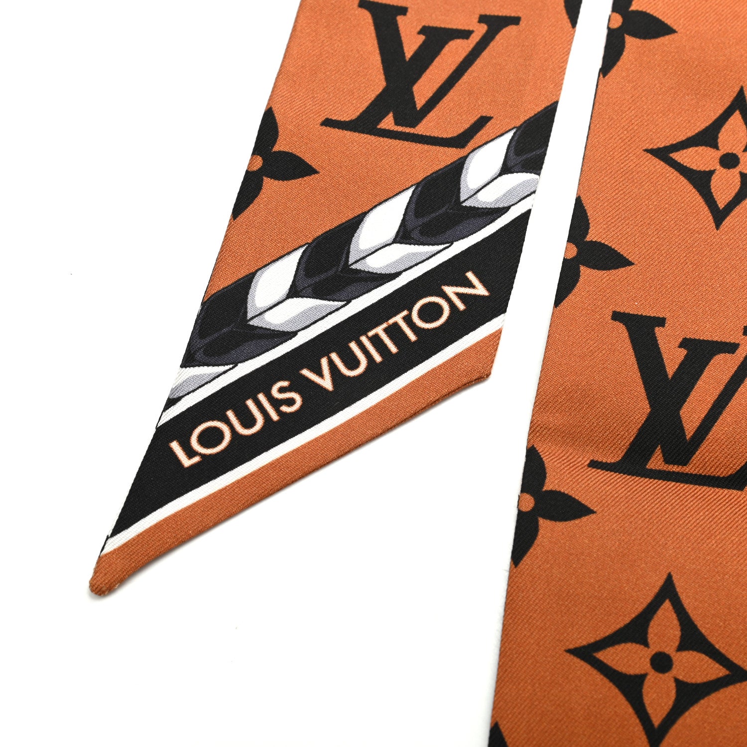 Louis Vuitton Silk Monogram LV Crafty Bi Color BB Bandeau Caramel Black 2 of 3