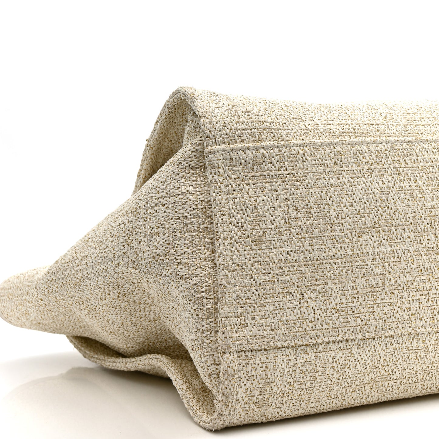 Lurex Boucle Medium Deauville Tote White
