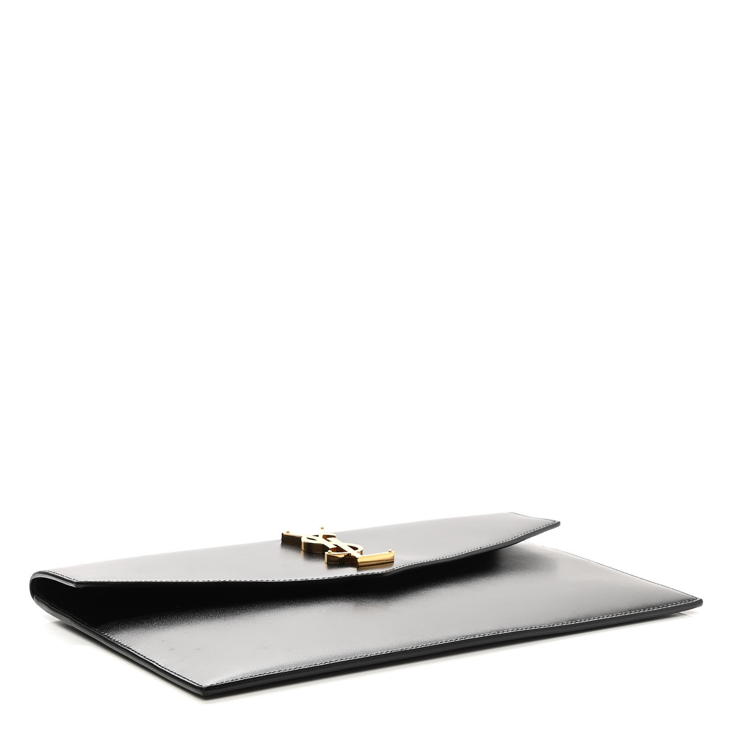 Saint Laurent Smooth Shiny Calfskin Monogram Uptown Pouch Black 4 of 8