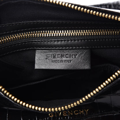 Givenchy Calfskin Crocodile Embossed Small Pandora Black 6 of 9
