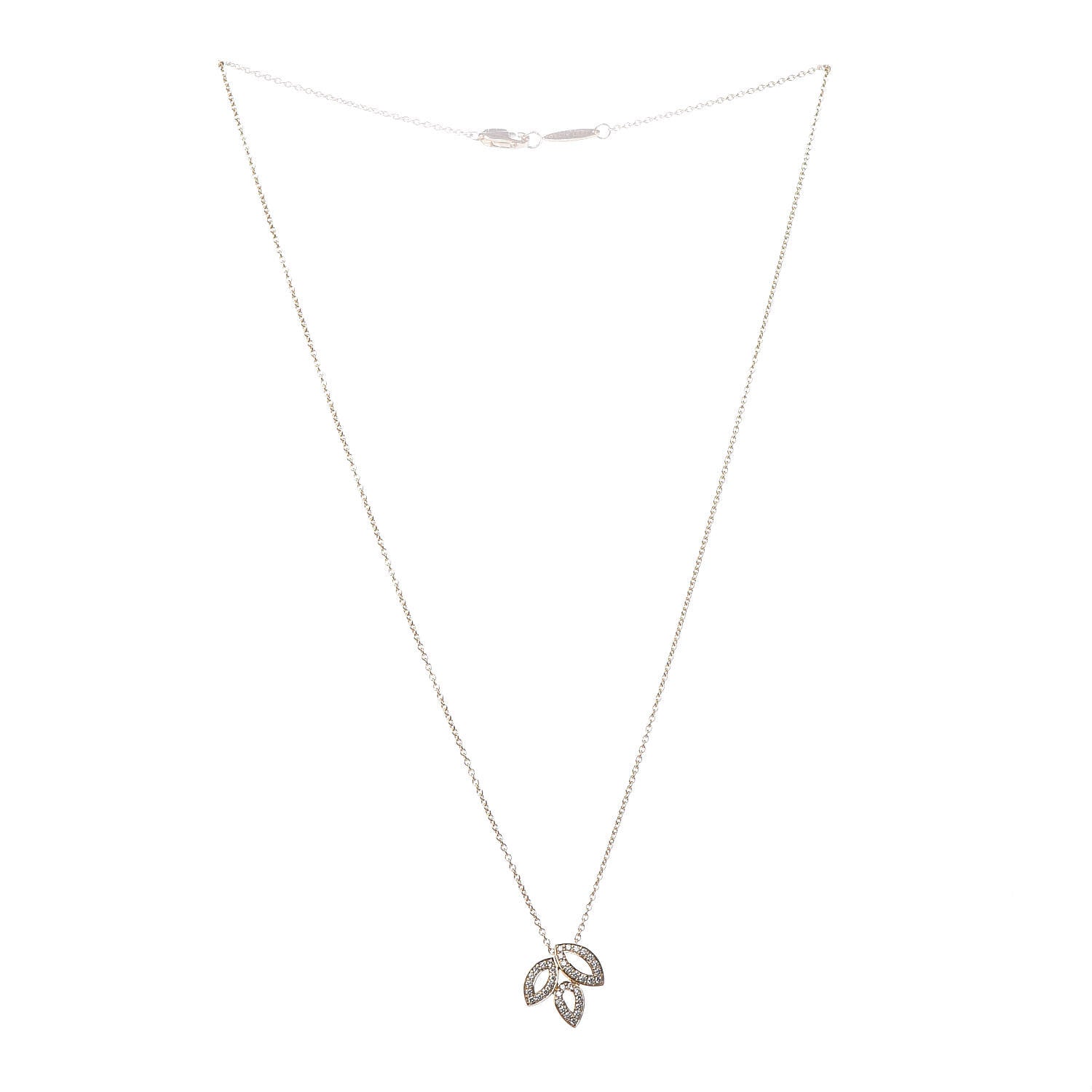 Harry Winston 18K Yellow Gold Diamond Small Lily Cluster Pendant Necklace 3 of 7