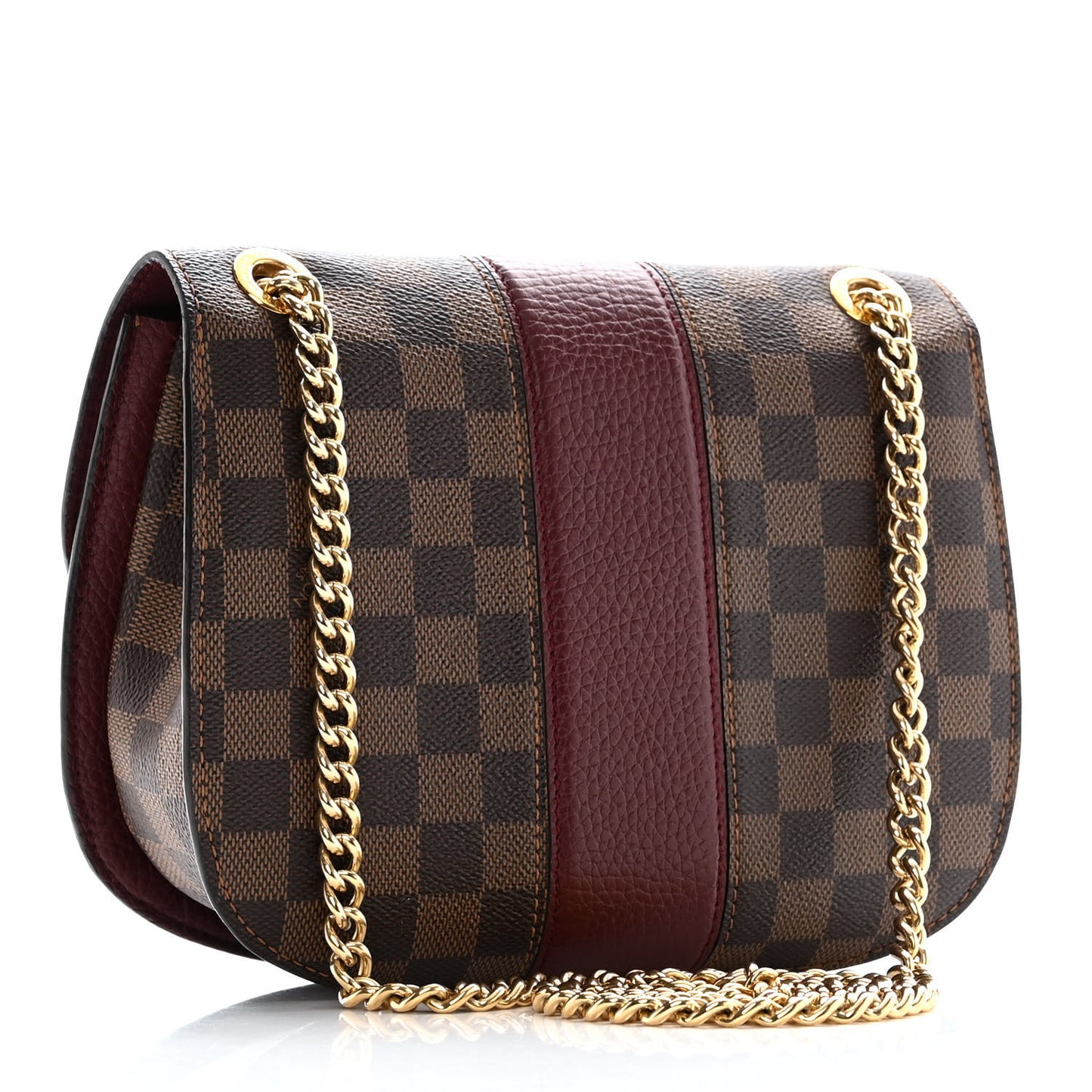 Damier Ebene Cuir Taurillon Wight Bordeaux