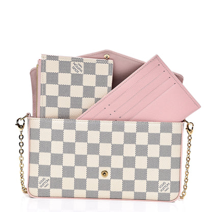 Louis Vuitton Damier Azur Calfskin Pochette Felicie Eau de Rose 5 of 12