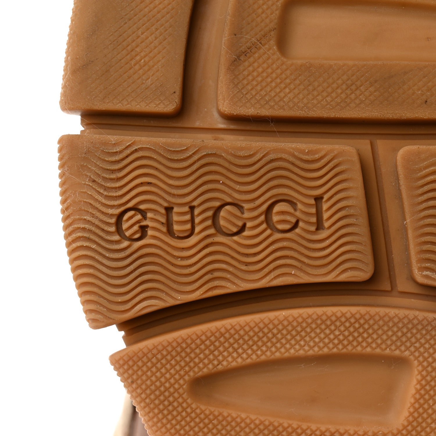 Gucci X SEGA Suede Calfskin GG Monogram Mens Flashtrek Sneakers 6.5 New Cuir Beige Ruggine 8 of 12