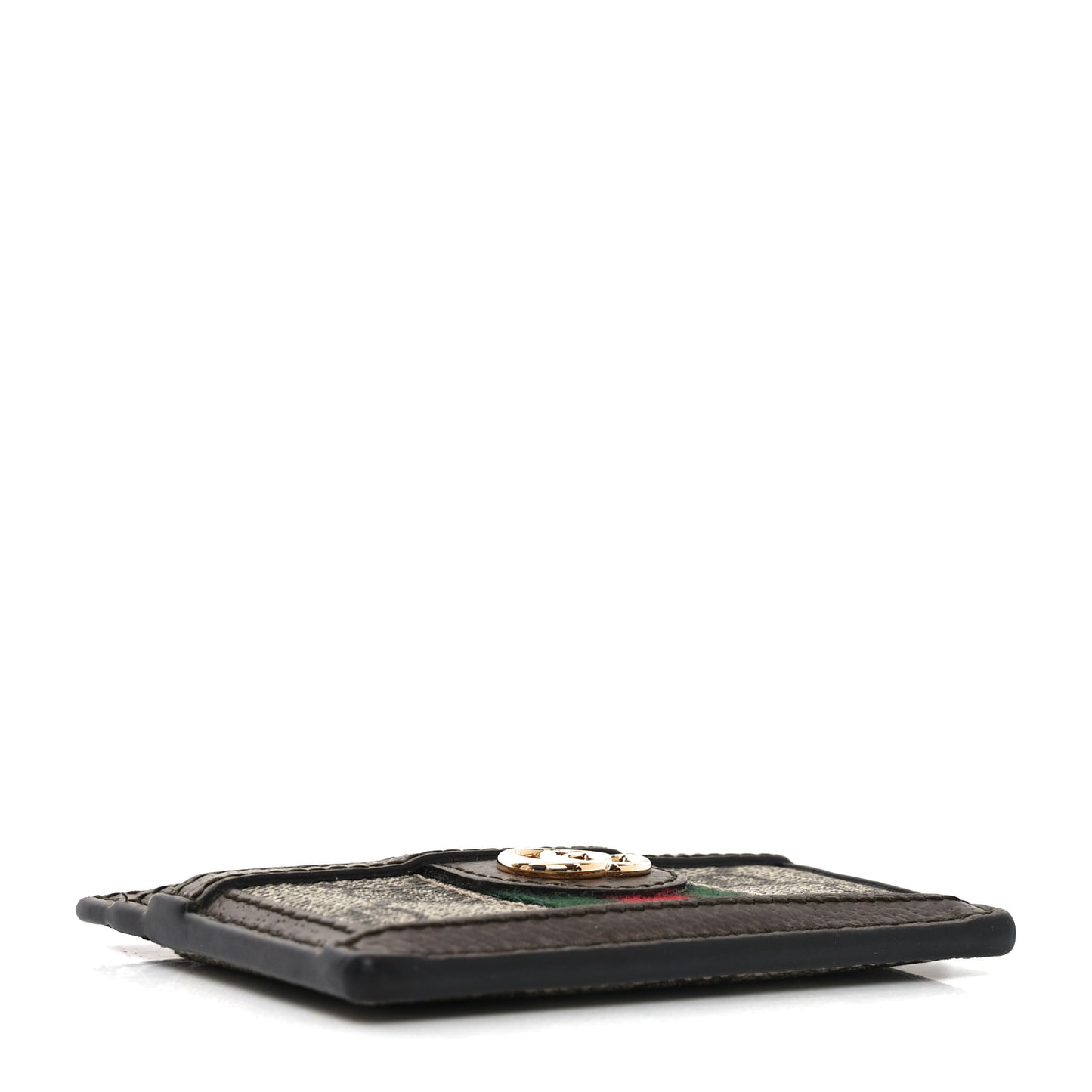 GG Supreme Monogram Ophidia Card Holder Brown