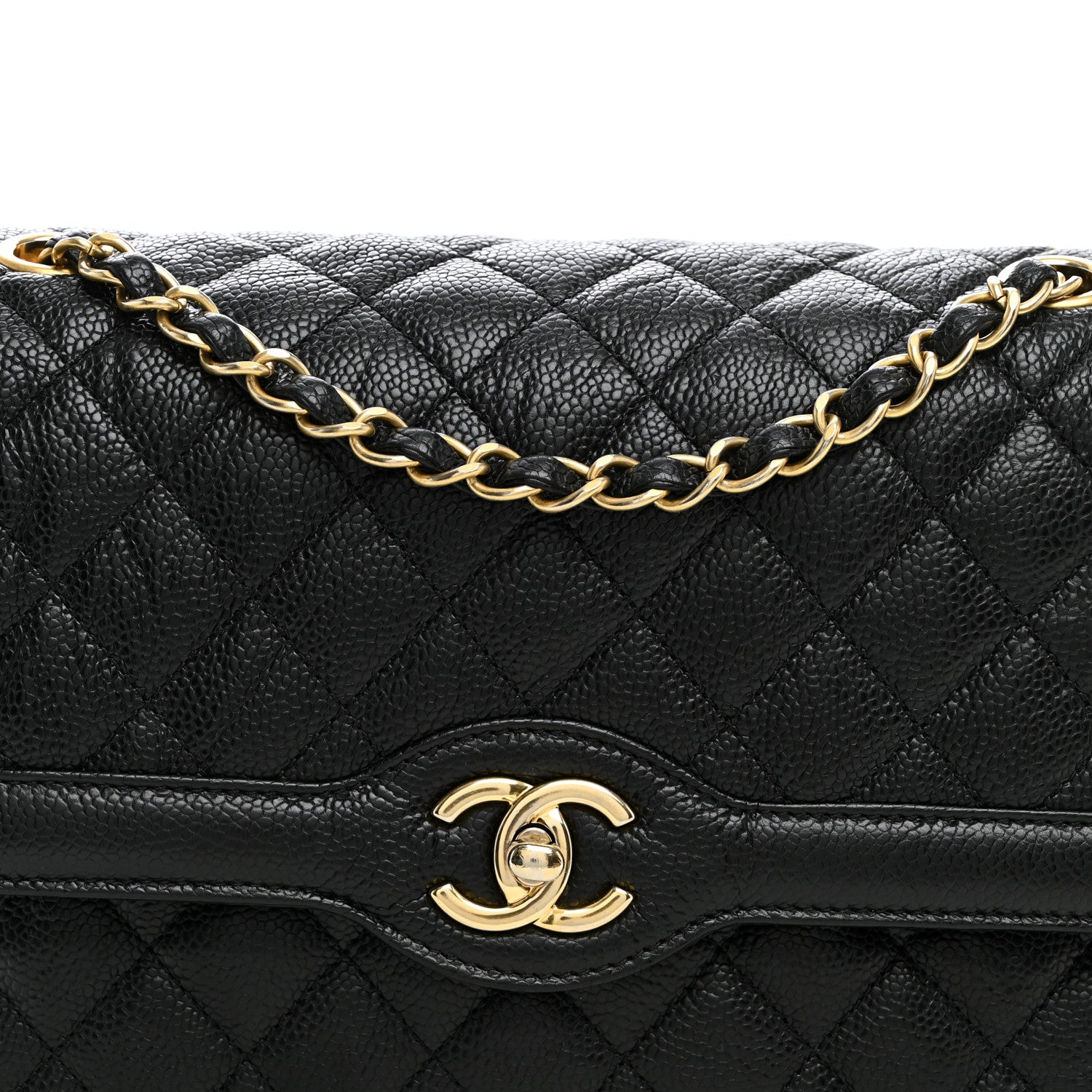 Chanel Crumpled Grained Calfskin Medium Two Tone Flap Black 8 of 10