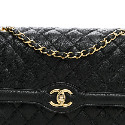 Chanel Crumpled Grained Calfskin Medium Two Tone Flap Black 8 of 10