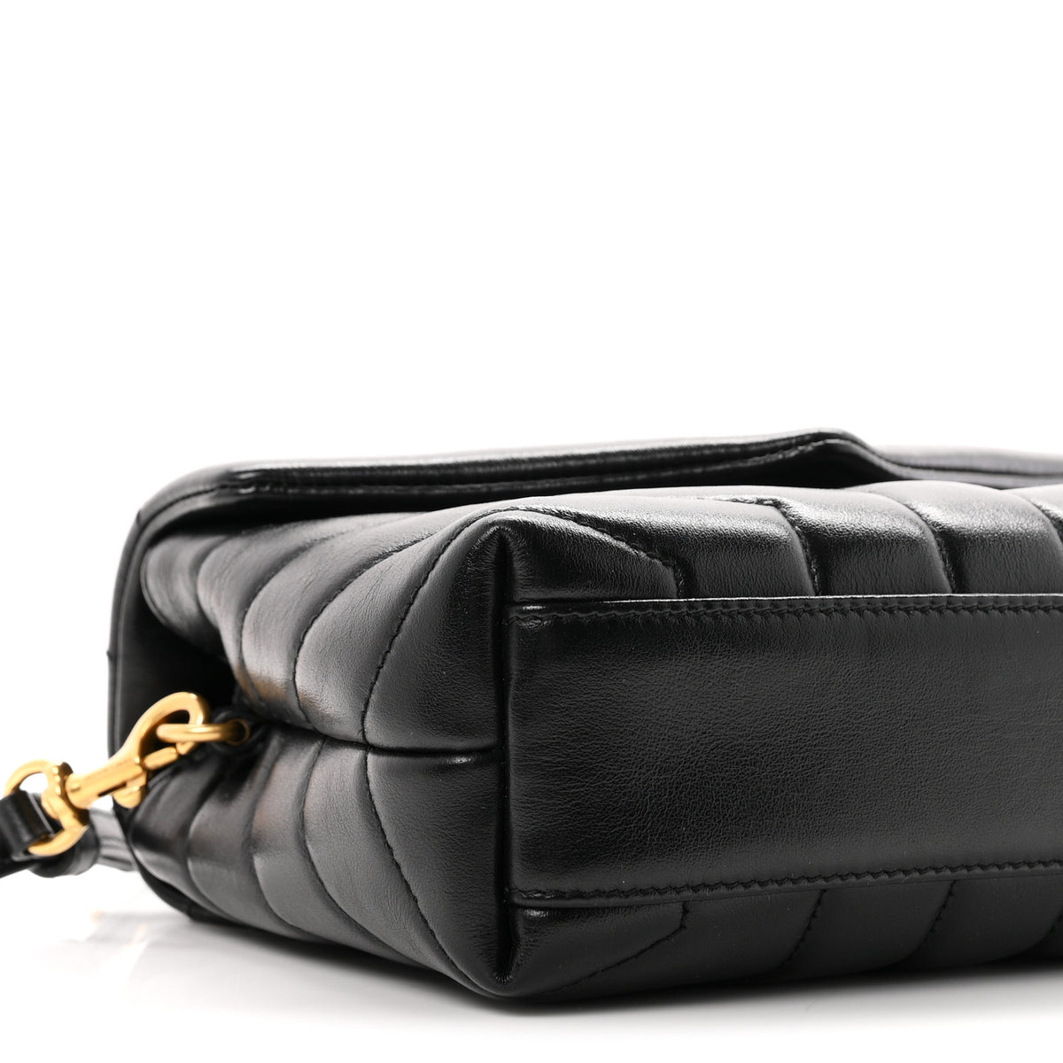 Calfskin Y Quilted Monogram Toy Loulou Crossbody Bag Black