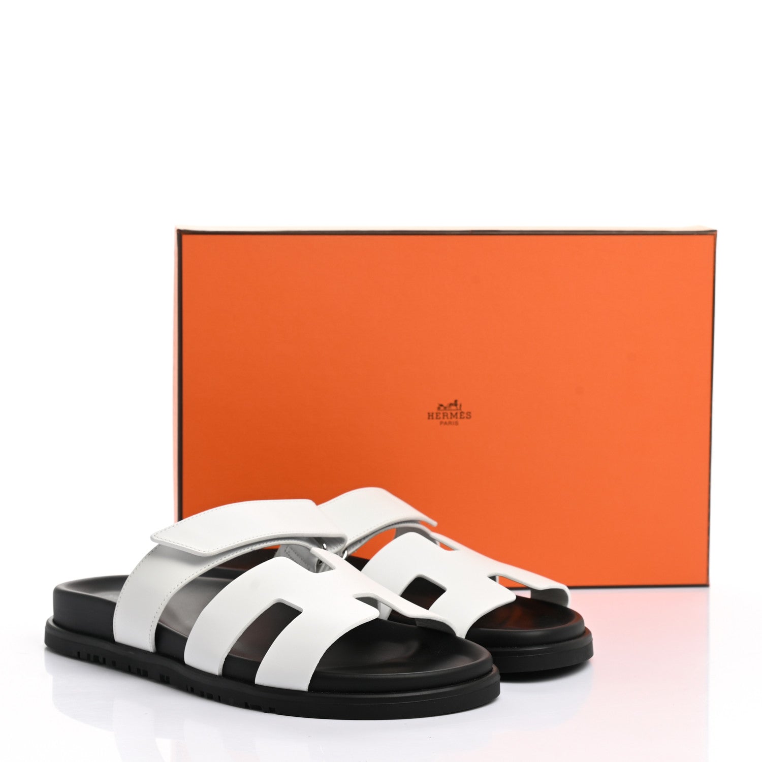 Hermes Calfskin Womens Chypre Sandals 39 White 9 of 9