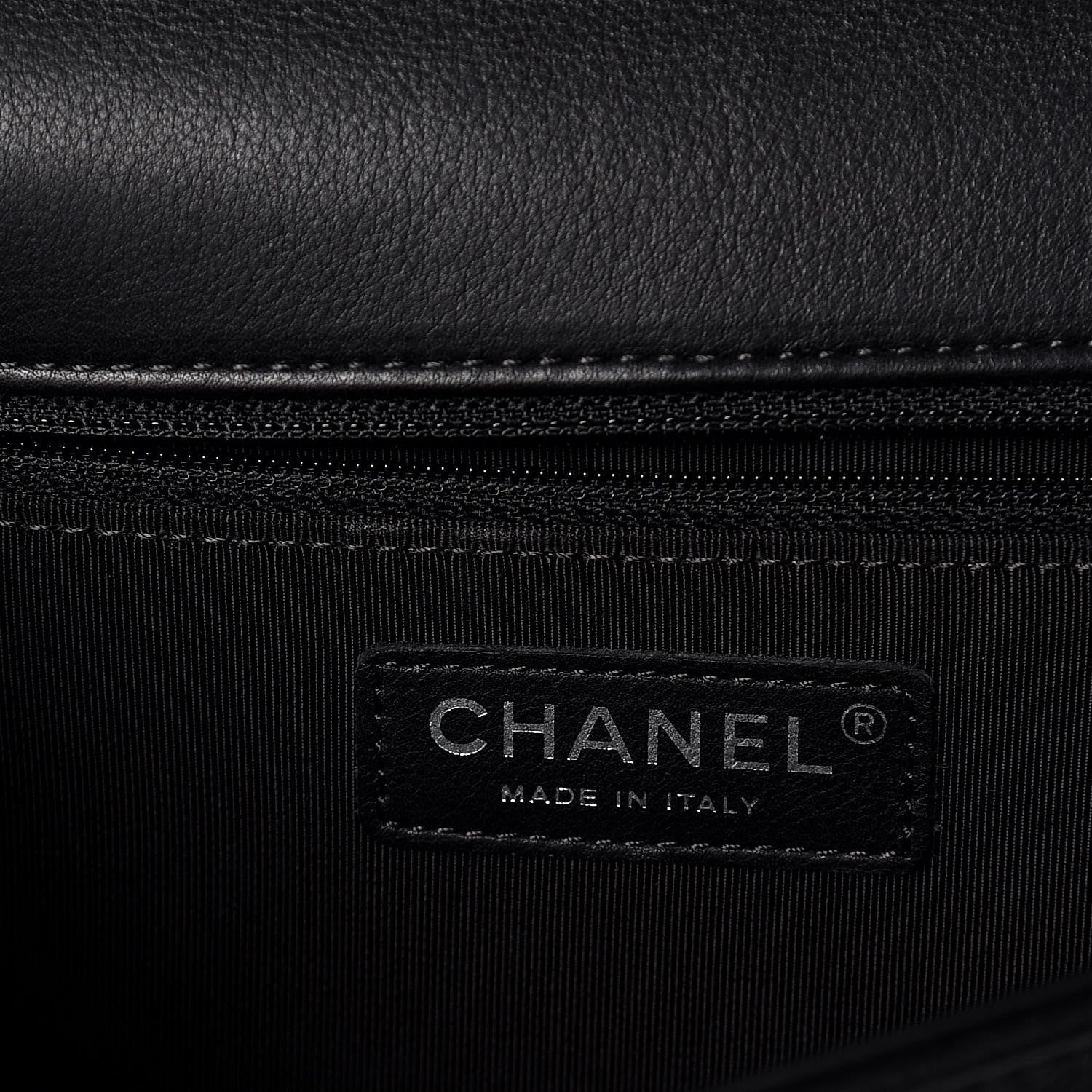 Chanel Calfskin Chevron Quilted Large Boy Flap Black 8 of 12