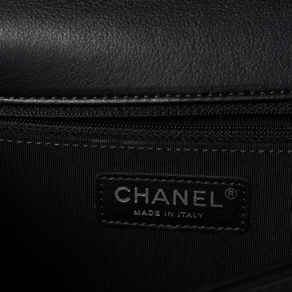 Chanel Calfskin Chevron Quilted Large Boy Flap Black 8 of 12