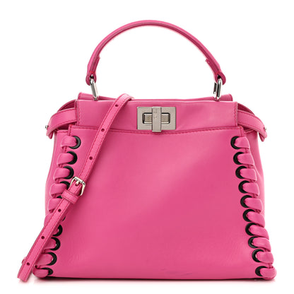 Fendi Nappa Lace Up Mini Peekaboo Iconic Satchel Geranio 1 of 12