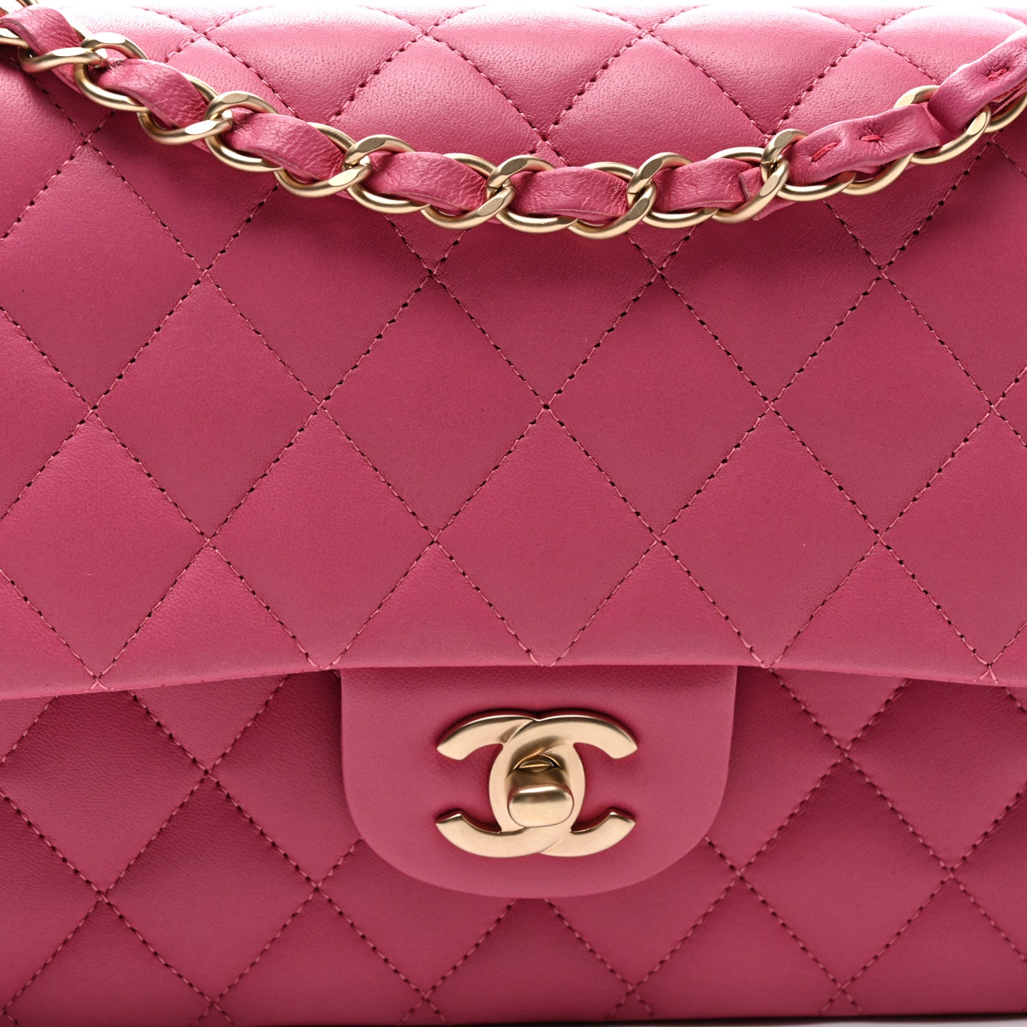 Chanel Lambskin Quilted Medium Double Flap Pink 8 of 10