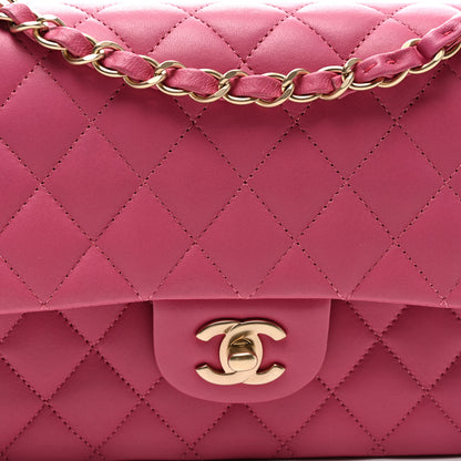 Chanel Lambskin Quilted Medium Double Flap Pink 8 of 10