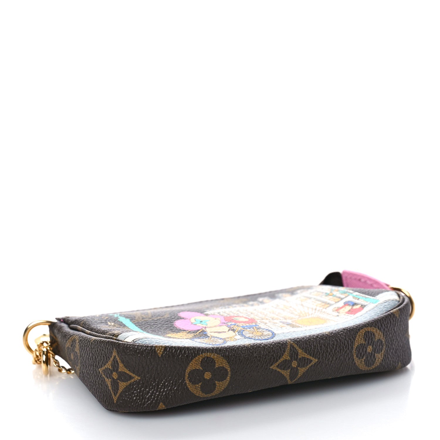 Louis Vuitton Monogram 2022 Christmas Animation Paris Mini Pochette Accessories Pink 4 of 9