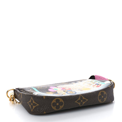 Louis Vuitton Monogram 2022 Christmas Animation Paris Mini Pochette Accessories Pink 4 of 9