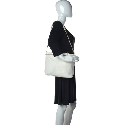 Chanel Calfskin Stitched Small Shopping Tote White 2 of 12
