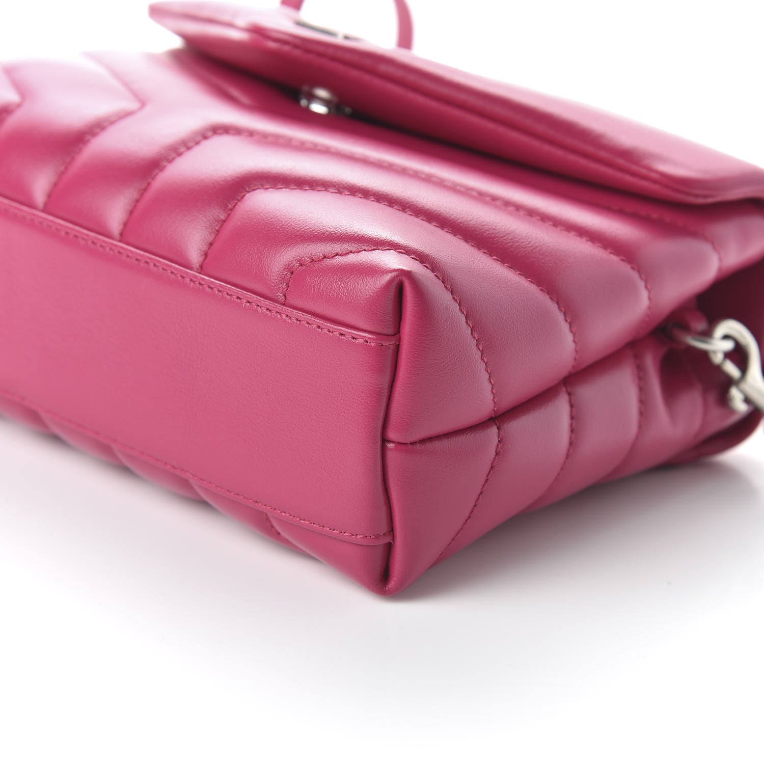 Saint Laurent Calfskin Y Quilted Monogram Toy Loulou Crossbody Bag Freesia 7 of 9