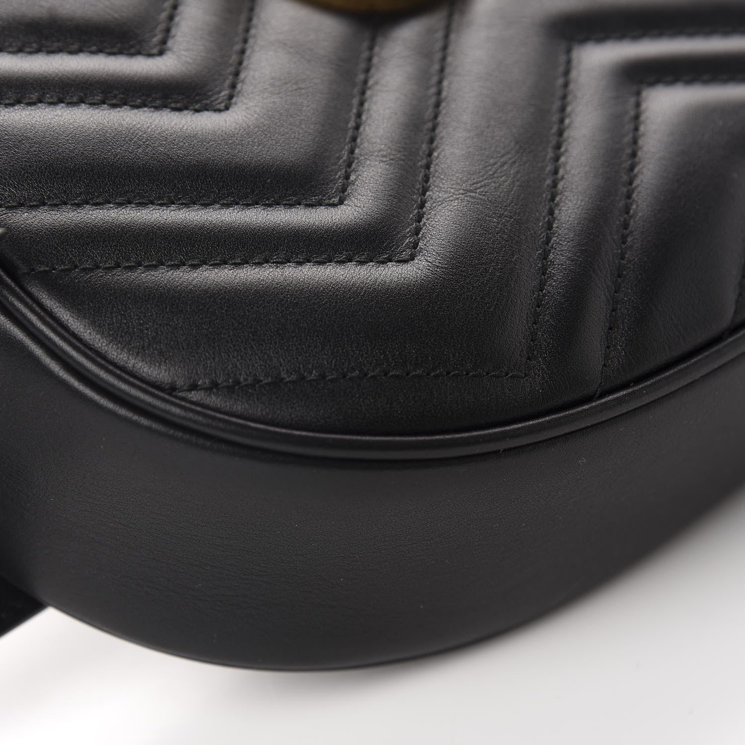 Gucci Calfskin Matelasse GG Marmont Belt Bag 75 30 Black 6 of 11