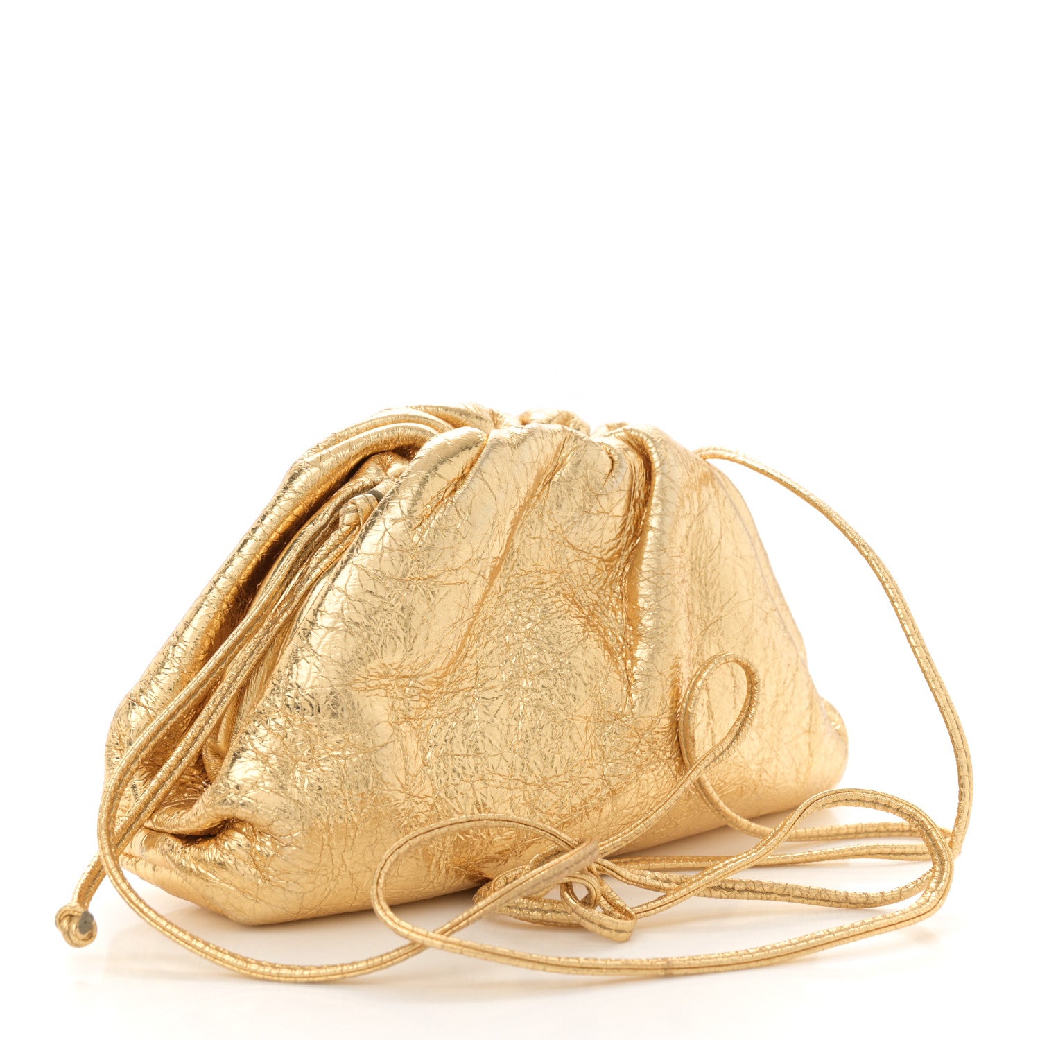 Bottega Veneta Metallic Crinkled Lambskin The Mini Pouch Oro 2 of 10