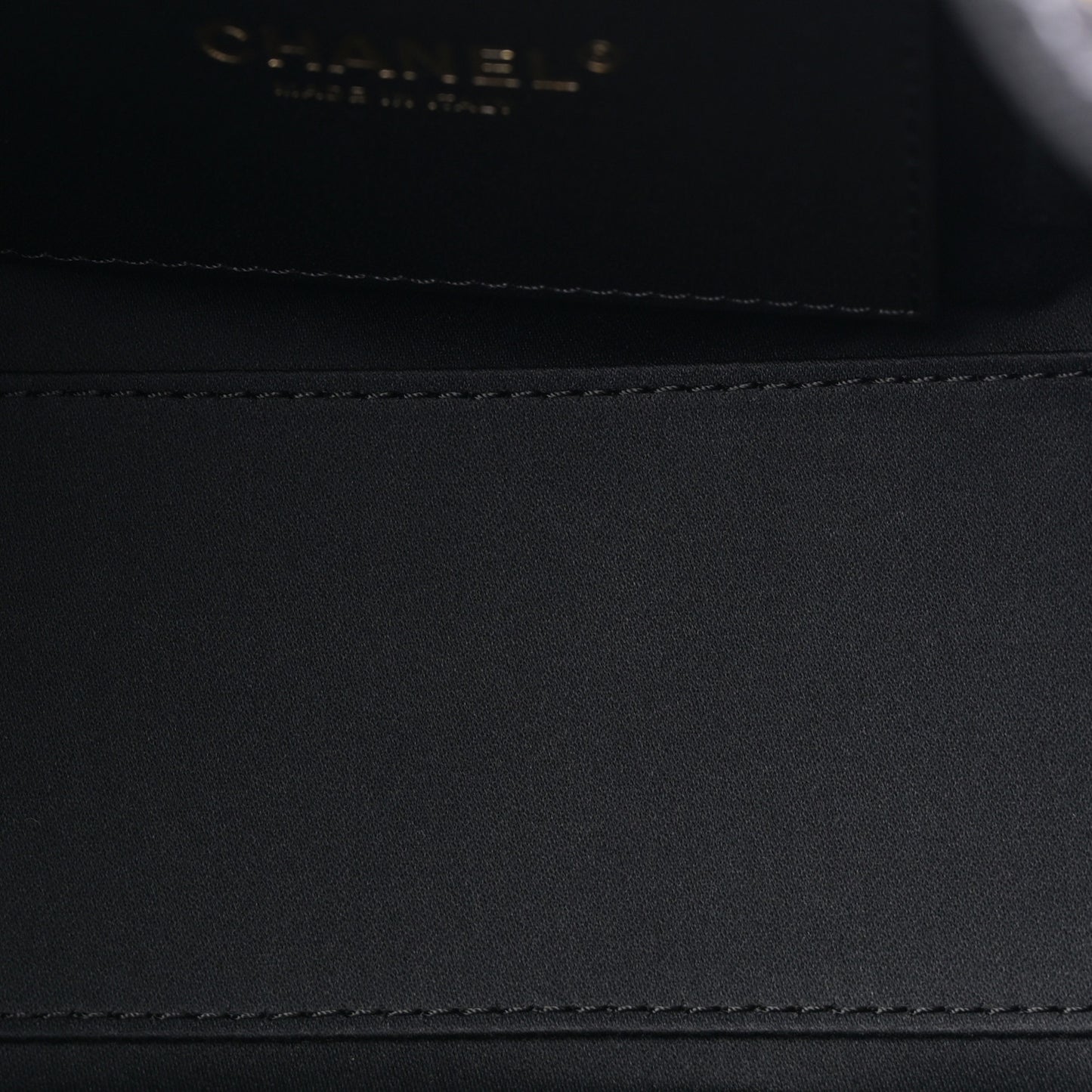 Washed Denim Quilted Mini Chanel 25 Handbag Black