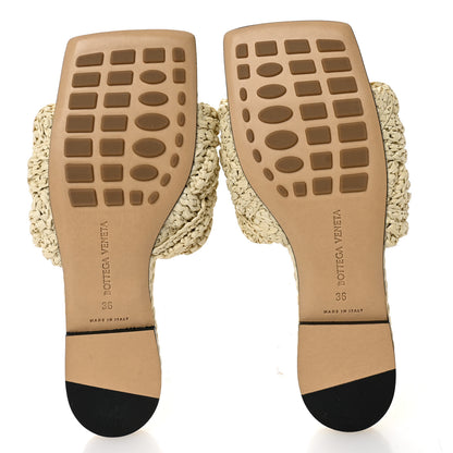 Bottega Veneta Raffia Intrecciato Lido Flat Sandals 36 Cane Sugar 6 of 8