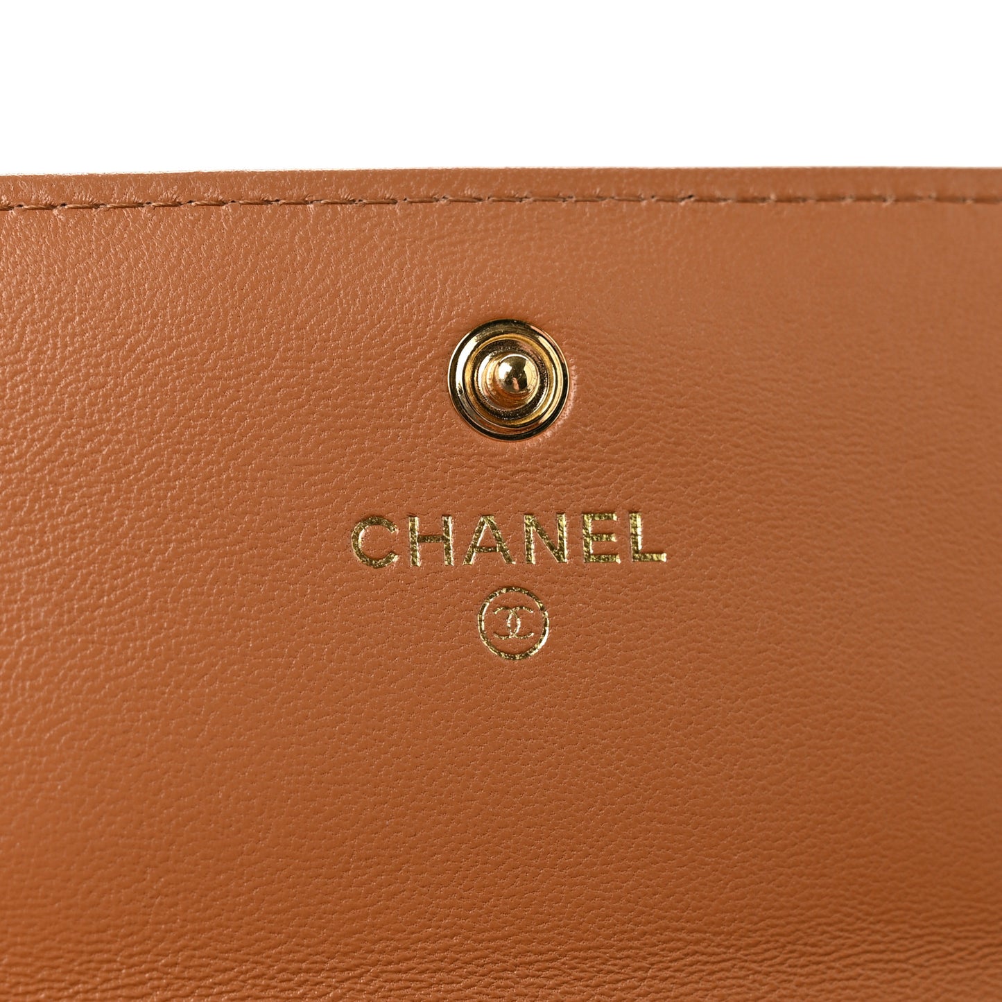 Lambskin Quilted Chanel 19 Flap Wallet Brown