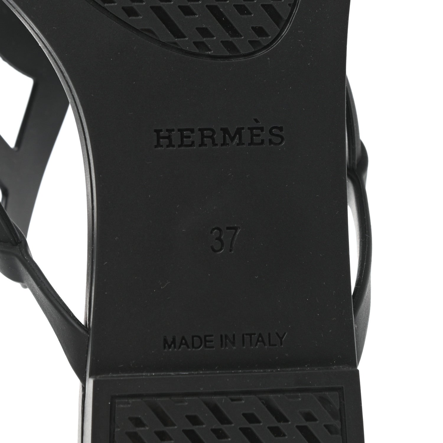 Hermes Rubber Womens Egerie Sandals 37 Black 6 of 8