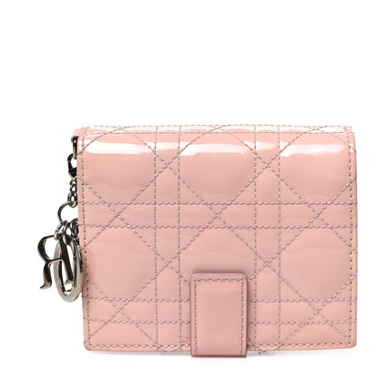 Christian Dior Patent Cannage Lady Dior Eden Wallet Rose Clair 1 of 8