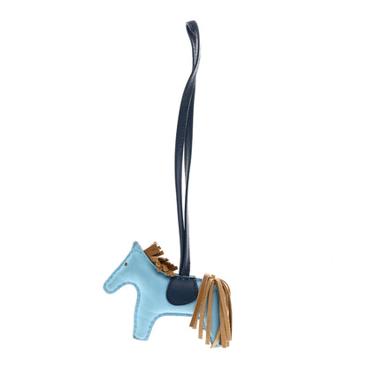 Hermes Milo Lambskin Grigri Rodeo Horse Bag Charm Celeste Bleu De Malte Kraft 1 of 4