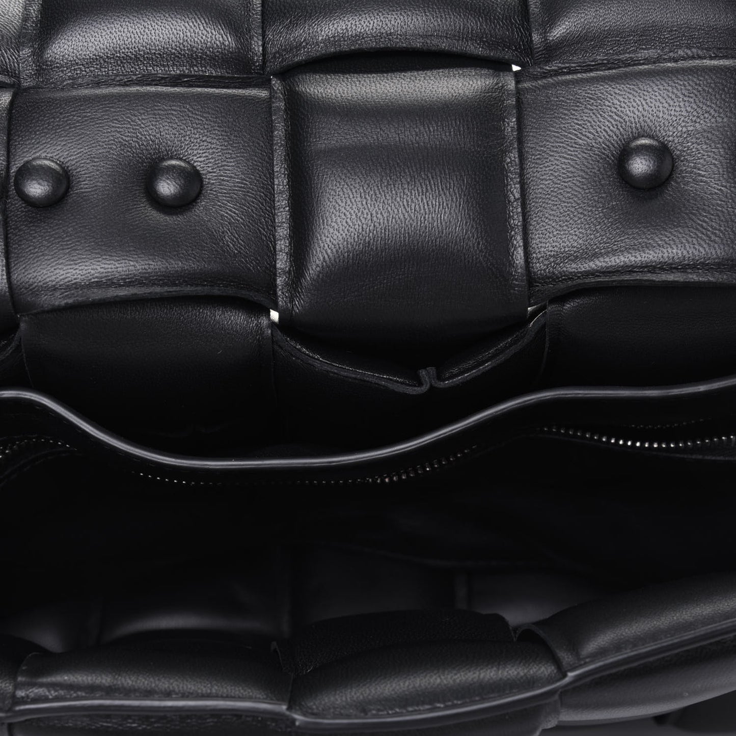 Lambskin Maxi Intreccio Padded Chain Cassette Crossbody Bag Black