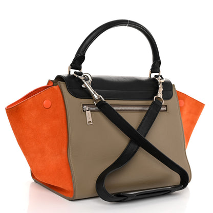 Celine Smooth Calfskin Suede Medium Tri-Color Trapeze Orange 4 of 17
