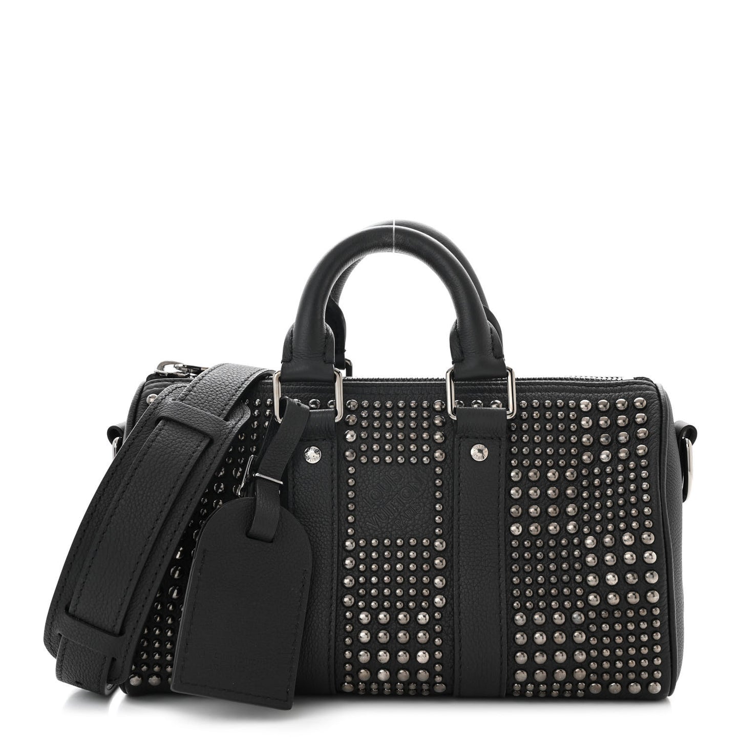 Calfskin Studded Keepall Bandouliere 25 Black