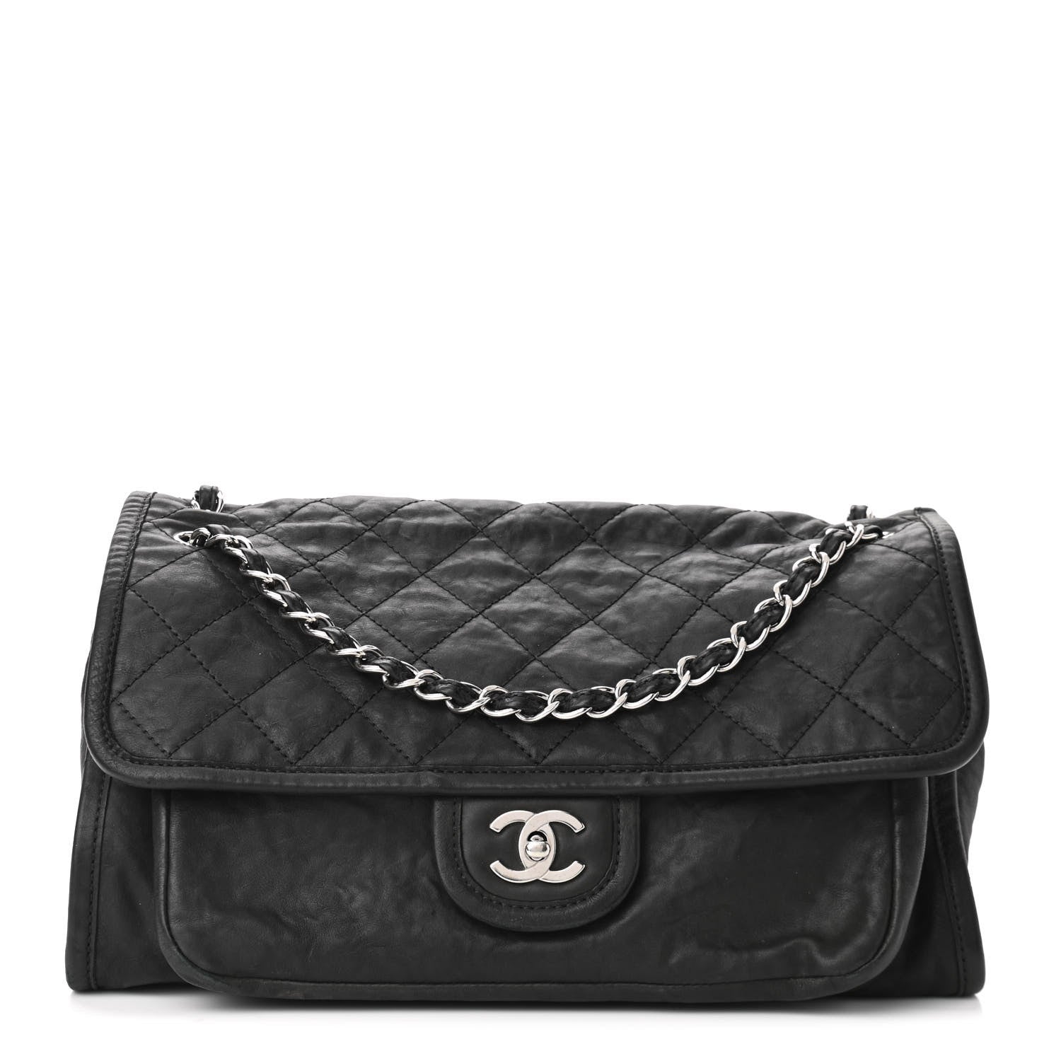 Chanel Washed Lambskin Accordion Flap Black 1 of 10