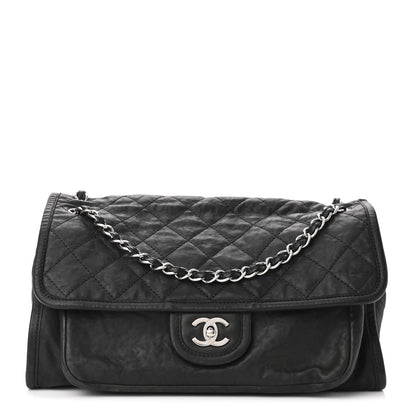 Chanel Washed Lambskin Accordion Flap Black 1 of 10