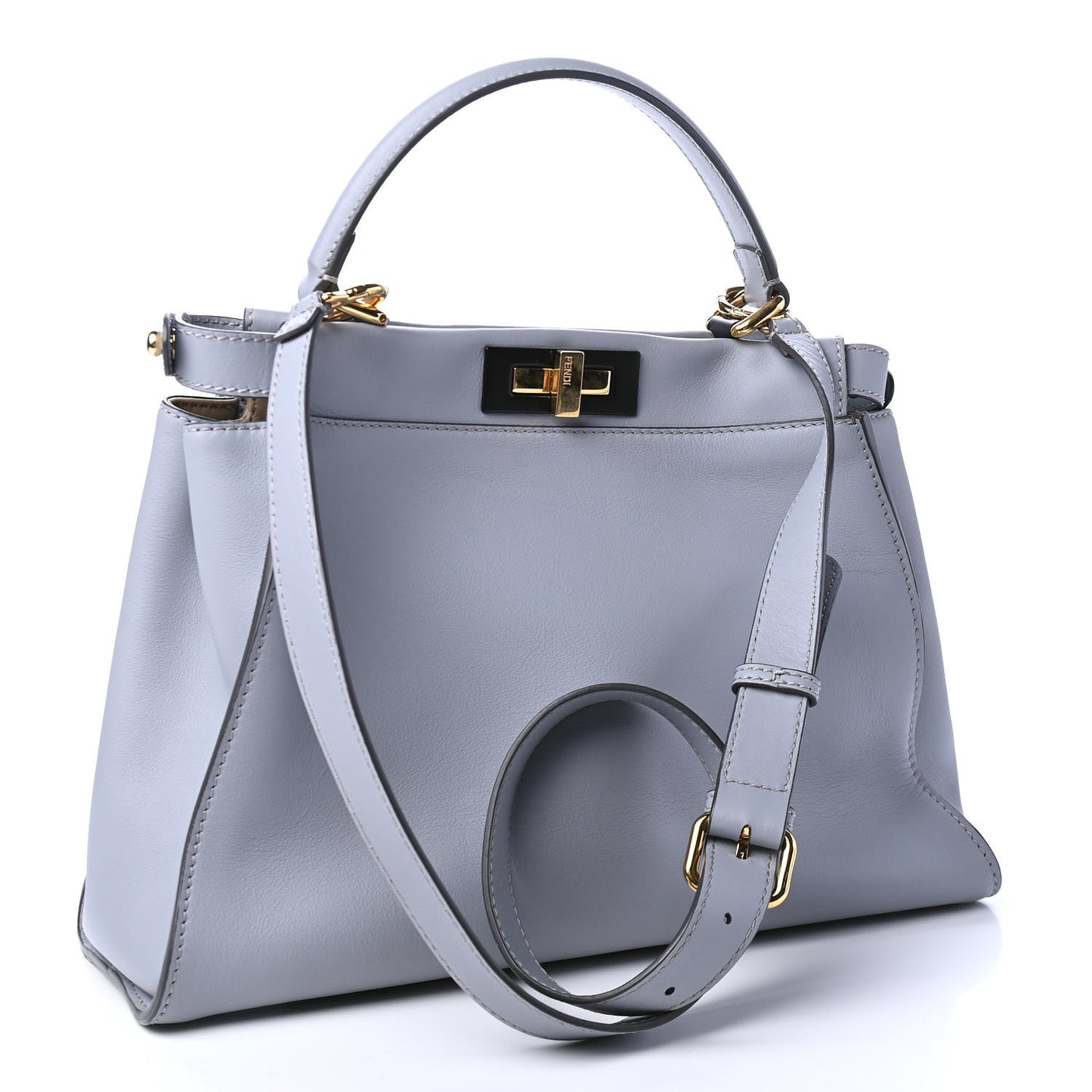 Vitello Seta Shiny Nappa Medium Peekaboo Iconic Satchel Ardesia Amido