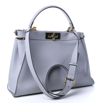 Fendi Vitello Seta Shiny Nappa Medium Peekaboo Iconic Satchel Ardesia Amido 2 of 4