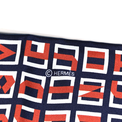 Hermes Silk Lettres Et Pois Maxi Twilly Cut Bleu Havane White 3 of 4