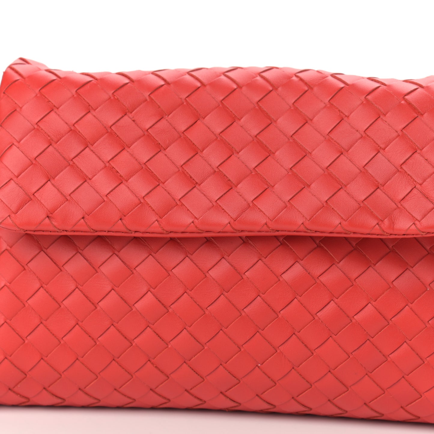 Nappa Intrecciato Flap Clutch Vesuvio