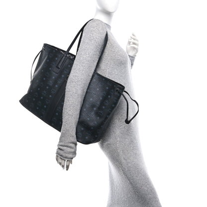 MCM Visetos Large Liz Reversible Shopper Tote Black 2 of 10