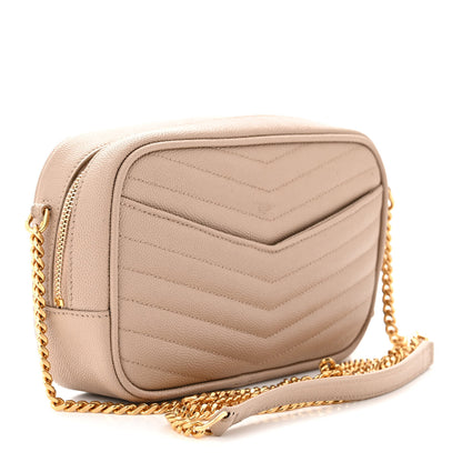 Saint Laurent SAINT LAURENT Grain De Poudre Matelasse Monogram Mini Lou Camera Bag Dark Beige 3 of 12