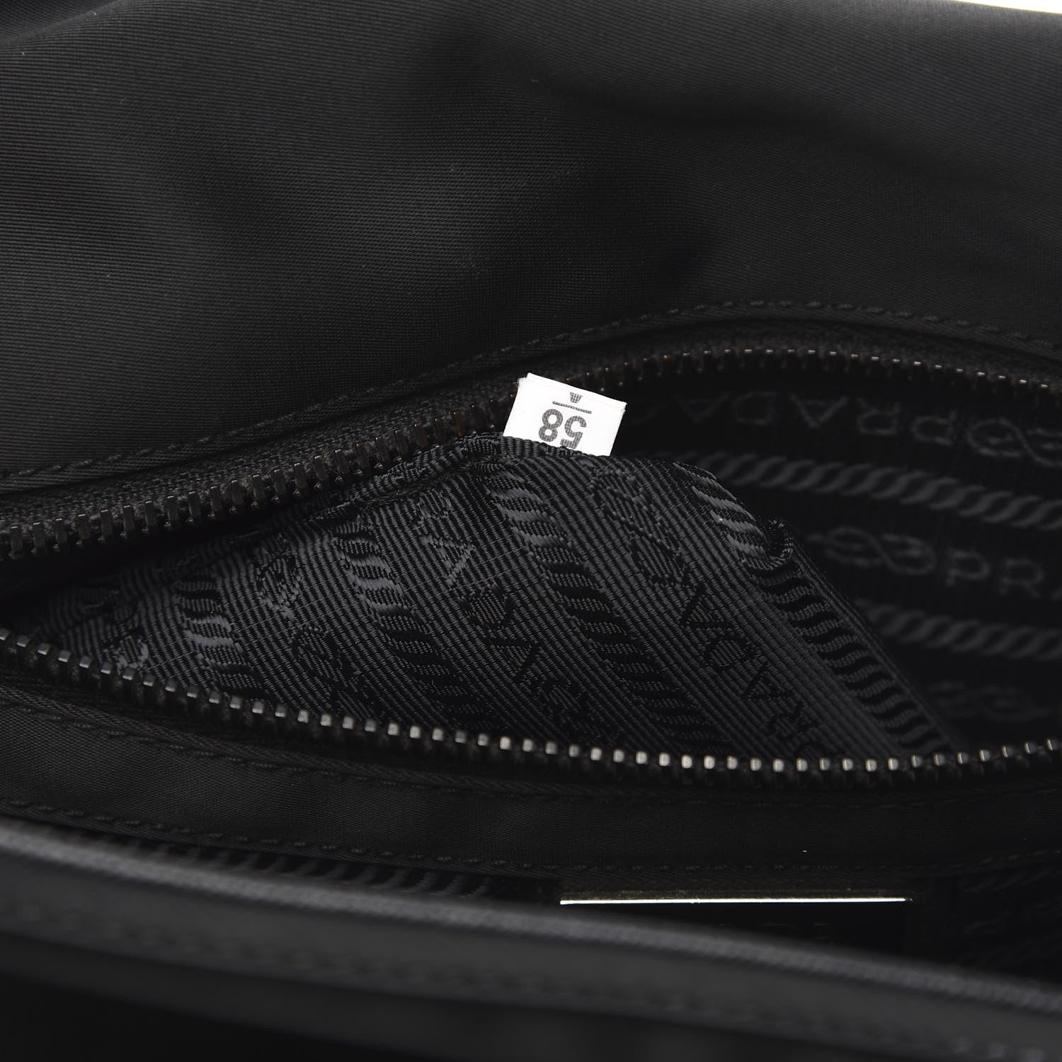 Prada Tessuto Nylon Saffiano Logo Messenger Bag Black 7 of 10
